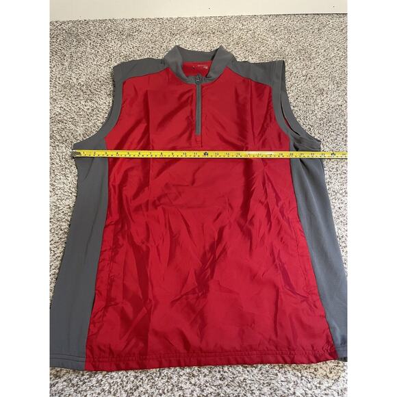 Lot of 2 Adidas Lightweight Golf Windbreaker Vests 1/4 Zip Mens Sz L Blue & Red - Picture 11 of 12